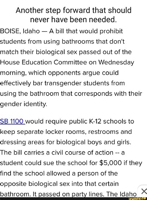 Another Step Forward That Should Never Have Been Needed Boise Idaho