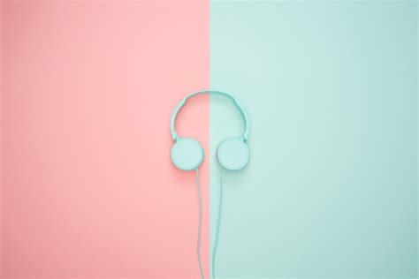 Free Download Hd Wallpaper Headphones Minimalism Pastel Pink