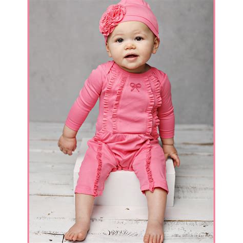 Lemon Loves Layette Victoria Romper For Newborn And Baby Girls In Pink