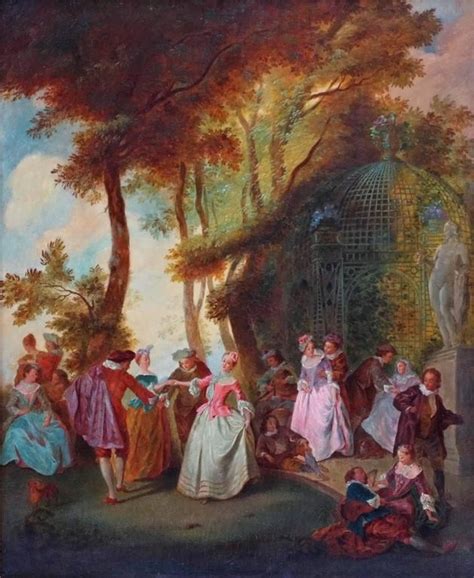 Unknown Painting 19th Century Romantic Courtiers Genre
