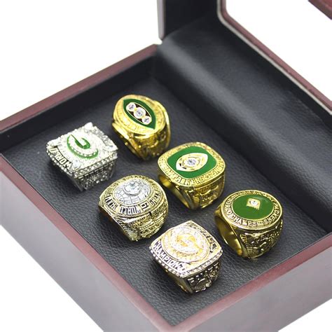 6 Rings Green Bay Packers Super Bowl Championship Rings