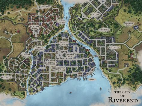 Riverend Dndmaps In 2021 Fantasy City Map Fantasy Map Fantasy City