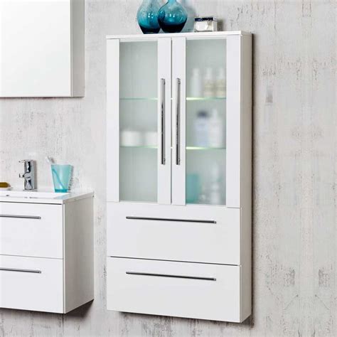 Badschranke schmal gunstig online kaufen ladenzeile. Badezimmerschrank mit Glastüren Weiß Jetzt bestellen unter ...