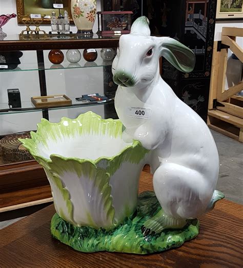 Large Figural Rabbit Planter