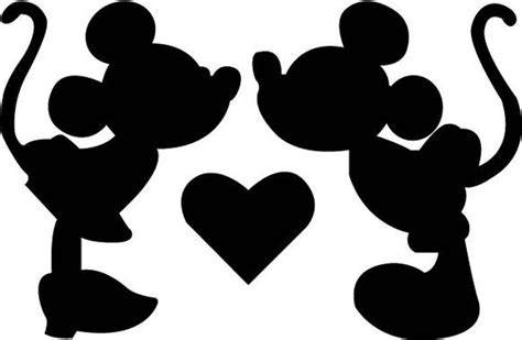 Disney Minnie Mickey Kiss Svg Design For Silhouette Studio Etsy