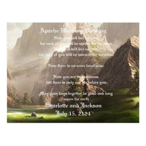 Apache Wedding Blessing Valley Postcard Zazzle Wedding Blessing