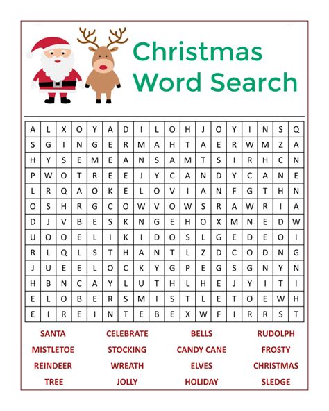 Free Printable Christmas Word Search Printable Templates Free