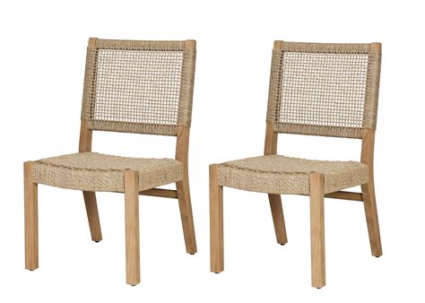 Better Homes And Gardens Ashbrook 2 Pack Teak And Wicker Dining Chairs By