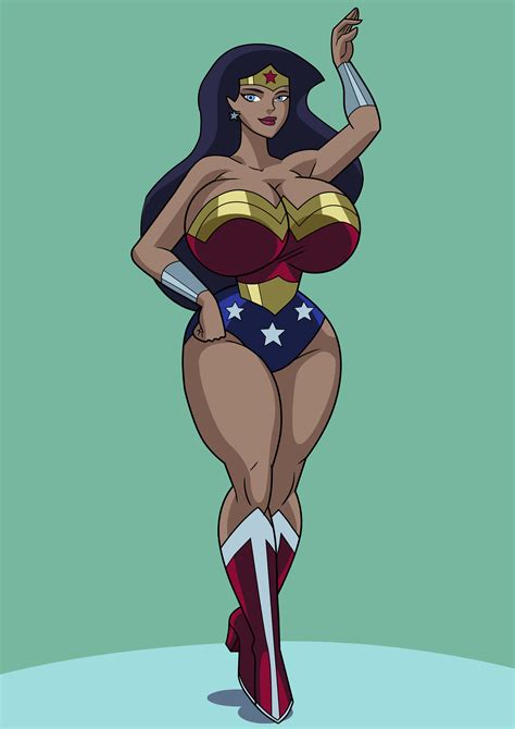 Rule 34 1girls Art 2u Big Breasts Black Hair Blue Eyes Boots Cleavage Curvy Dc Dc Comics Dcau