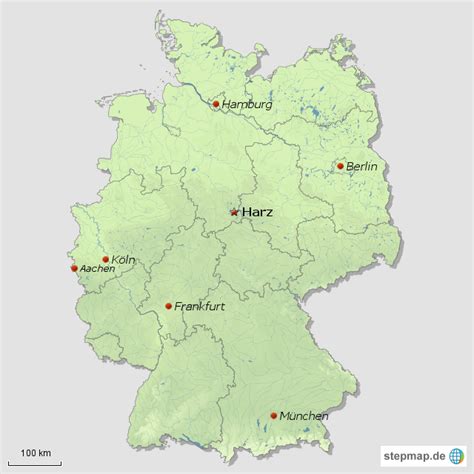 Diese papiere sind perfekt für die erstellung, sammelalben, papierhandwerk, einladungen, karten, grüße, digitale. StepMap - Harz - Landkarte für Deutschland