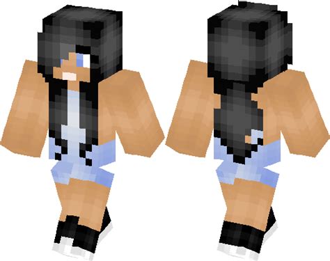Black Haired Cool Girl With Overalls Minecraft Skin