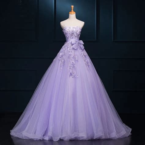 Women 2016 Real Picture Purple Wedding Dresses Ball Gown Strapless