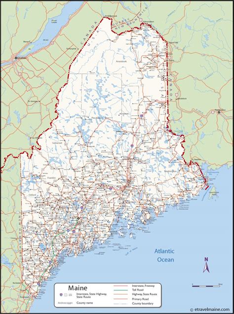 Large Detailed Map Of Maine With Cities And Towns Regarding Maine State