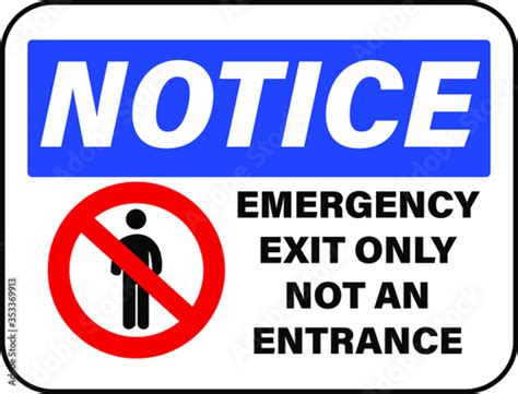 Emergency Exit Only No Entry Sign Stock Vector Adobe Stock