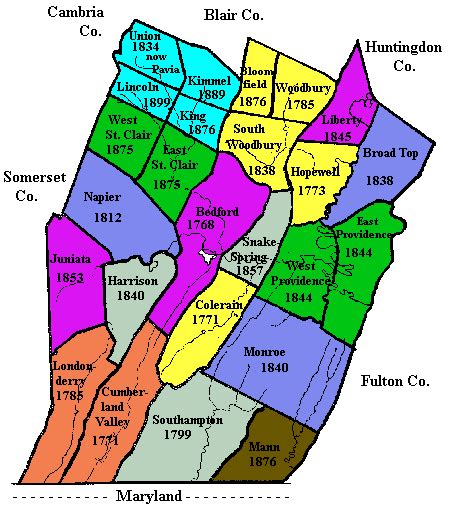 Bedford County Township Map