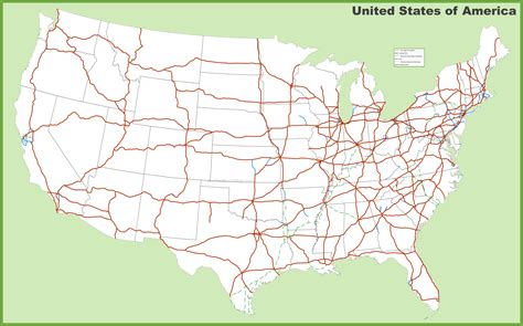 Drab Map Of Usa Interstate Highways Free Vector