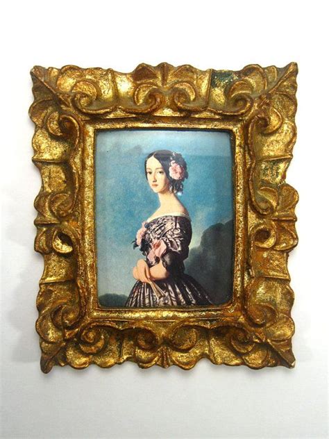 Vintage Framed Art Victorian Ornate Gold Tone Frame Lady Etsy