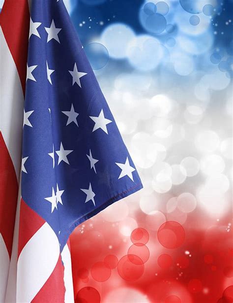 American Flag With Bokeh Background For Celebrate Independence Day