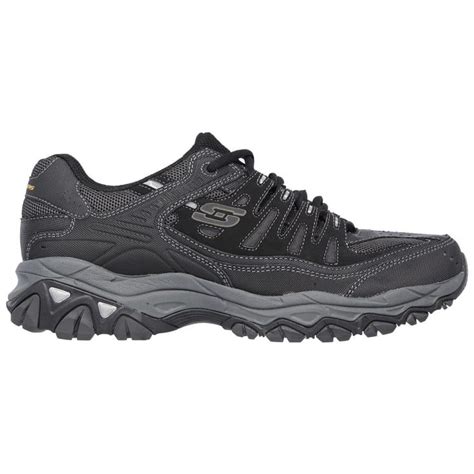 Skechers Mens Sport After Burn Memory Fit Black And Charcoal Lace Up
