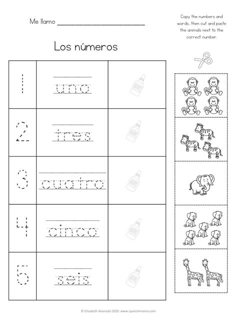 Spanish Numbers Worksheet For Preschool