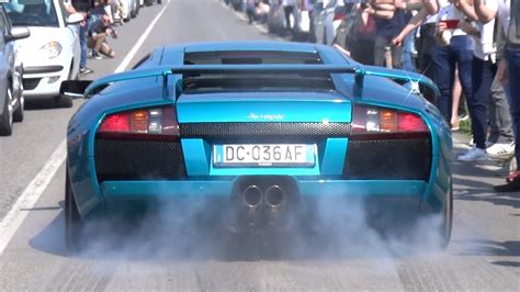 Epic Burnout Lamborghini Murci Lago With Straight Pipes Loud V