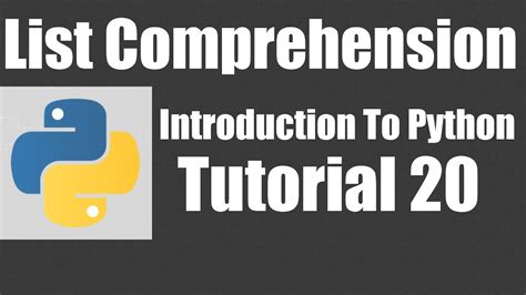 List Comprehension Python Tutorial 20 YouTube