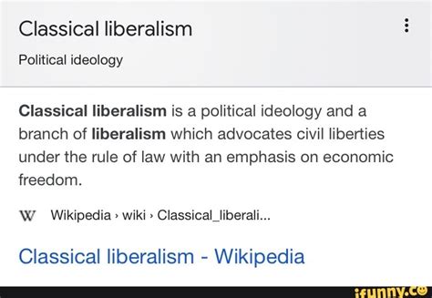 Classical Liberalism Political Ideology Classical Liberalism Is A