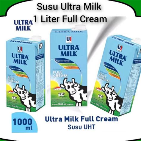 Jual Susu Ultra Milk 1 Liter Uht Full Cream 1000 Ml Indonesiashopee