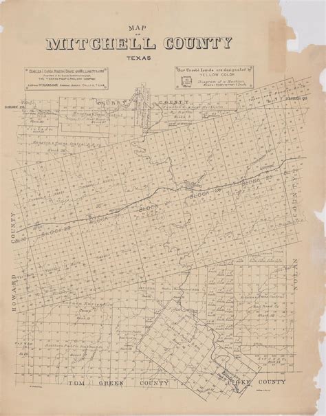 Map Of Mitchell County Texas Side 1 Of 1 The Portal To Texas History