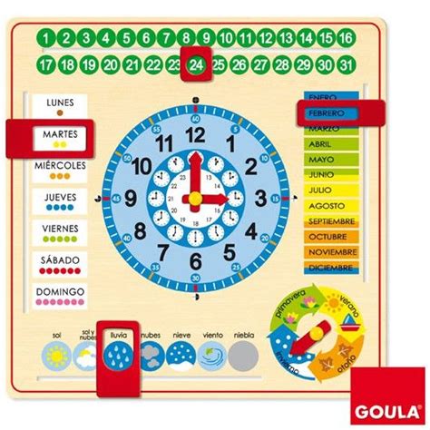 Reloj Y Calendario Escolar De Madera Goula Juegos Educativos Preescolar Calendario Escolar