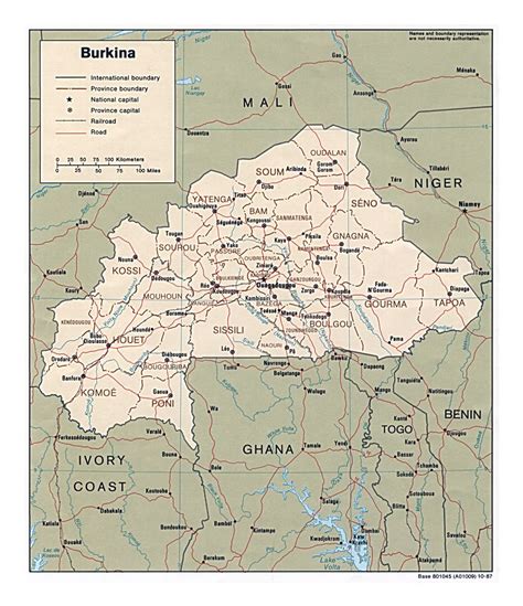 Detailed Political And Administrative Map Of Burkina Faso With Roads