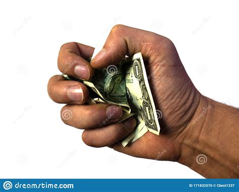 The Hand Holds And Squeezes The Dollars Stock Photo Image Of Crime