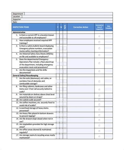 Free Sample Checklist Templates In Pdf Excel Ms Word Google