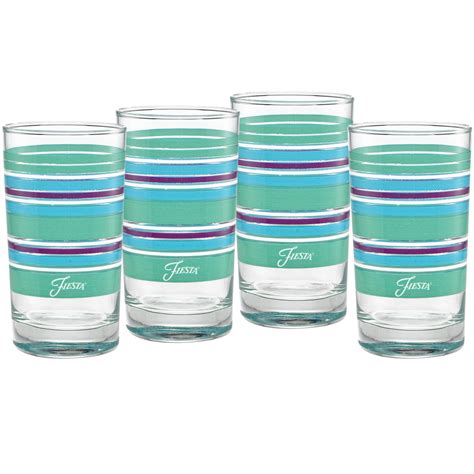 7 Oz Fiesta® Farmhouse Chic Stripes Juice Glass Set Of 4 Fiesta