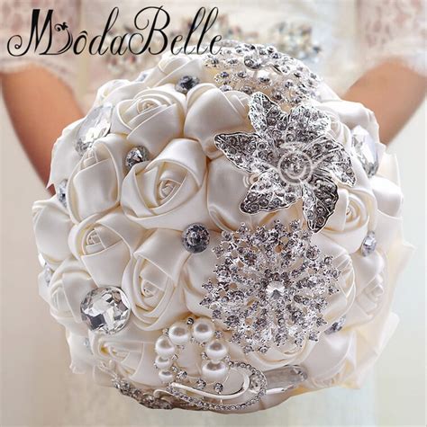 Modabelle Elegant Crystal Pearl Bride Bridesmaid Wedding Bouquet Flower