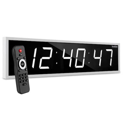 Ivation 36 In White Large Digital Wall Clock Led Wall Clock With