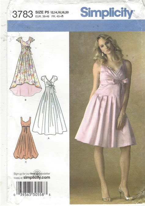 Oop Simplicity Sewing Pattern 3783 Womens Lined Dresses With Etsy