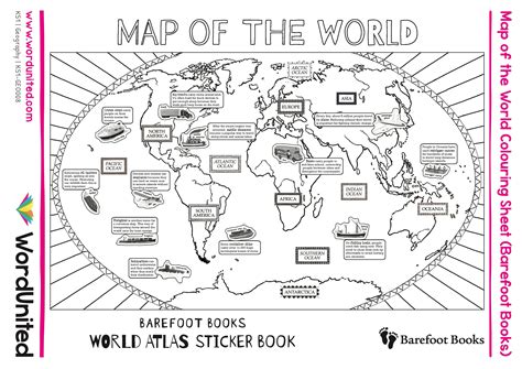 Little Explorers Will Love This World Atlas Colouring Sheet From