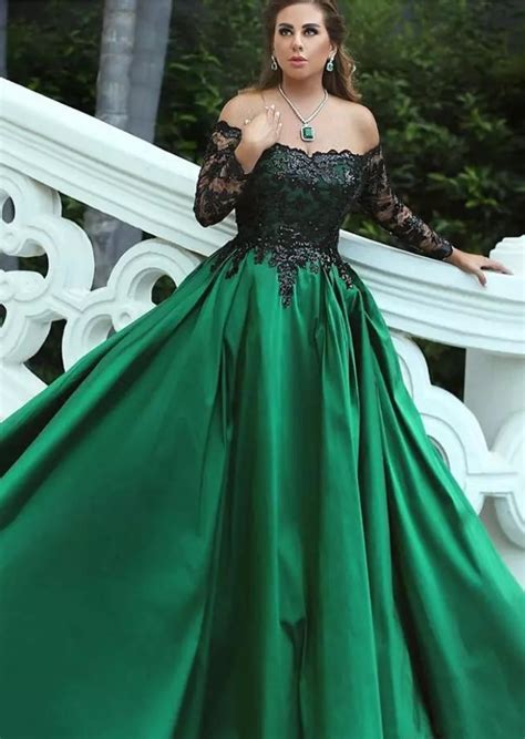 Choose check out step 3: Emerald Green Long Gown Plus Size