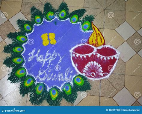 Make A Colorful Rangoli In Diwali With Dipak Image Stock Photo Image