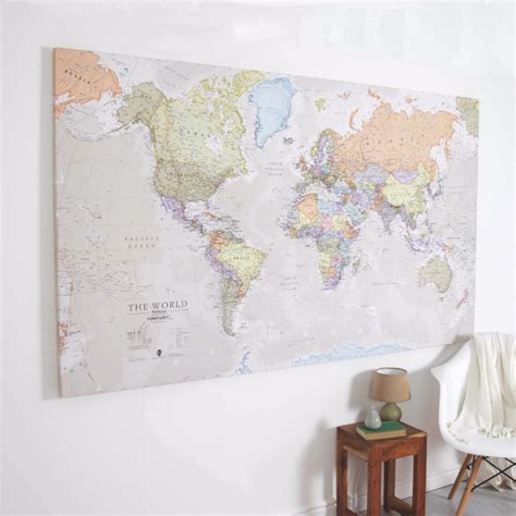Huge Classic World Map Canvas World Map Canvas Large World Map