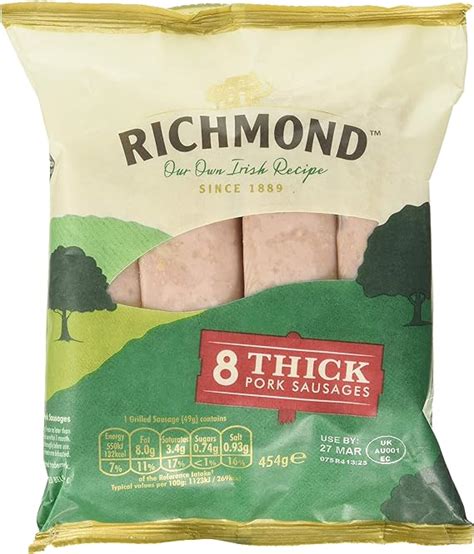 Richmond 8 Thick Pork Sausages 454g Uk Grocery