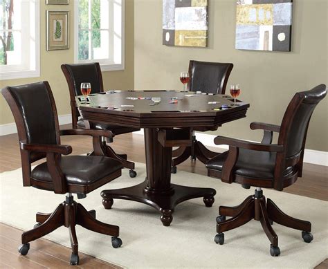 You also need more space for each around a table, so you. Bar Units and Bar Tables 5 Piece Game Table & Upholstered ...