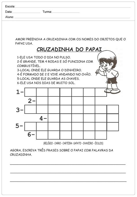 Cruzadinha Dia Dos Pais