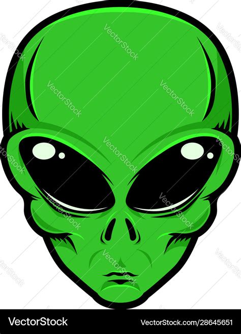 Alien Head Isolated White Background Design Vector Image