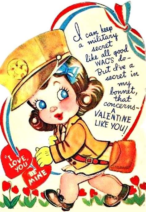 Wwii Women Military Wac Vintage Valentine Cards Vintage Valentines Valentines Cards