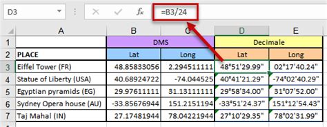 Here are examples of formats that work How to convert coordinates latitude and longitude with Excel