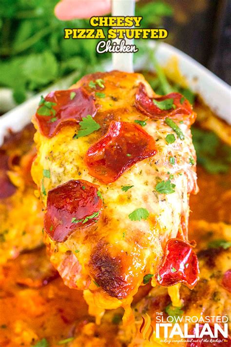 Cheesy Pizza Stuffed Chicken With Video