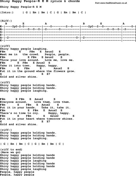 Love Song Lyrics for:Shiny Happy People-R E M with chords.