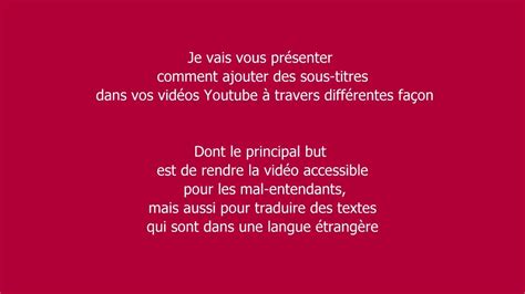 Tuto Comment Mettre Des Sous Titres à Nos Vidéos Youtube Youtube